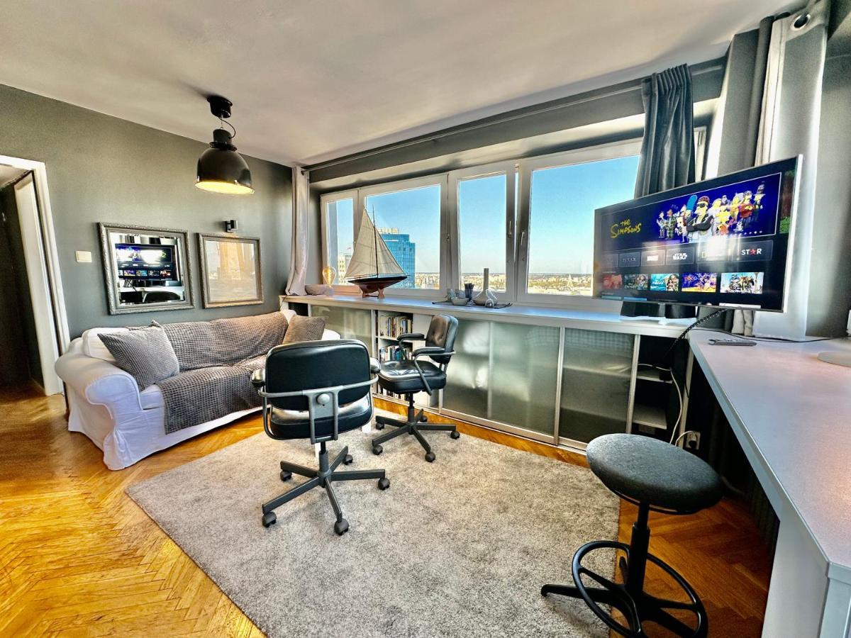 Super Apartament Grey Centrum 2X Metro Fast Wifi 300 Mbs Netflix Appletv Smarttv Spotify Panorama Miasta Warschau Buitenkant foto