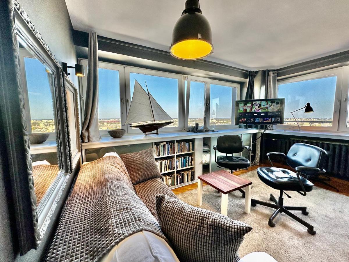 Super Apartament Grey Centrum 2X Metro Fast Wifi 300 Mbs Netflix Appletv Smarttv Spotify Panorama Miasta Warschau Buitenkant foto